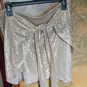 Sequin Tie Front Skirt